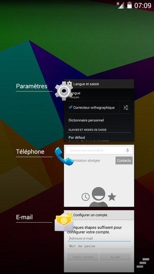 Faites glisser les applis vers la droite pour les fermer