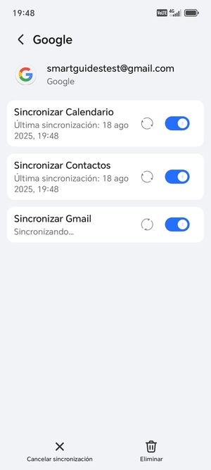 Su información será sincronizada