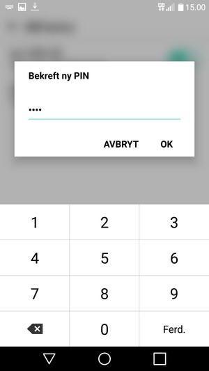Bekreft din nye PIN og velg OK
