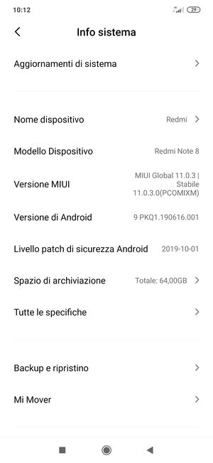 Seleziona Aggiornamenti di sistema