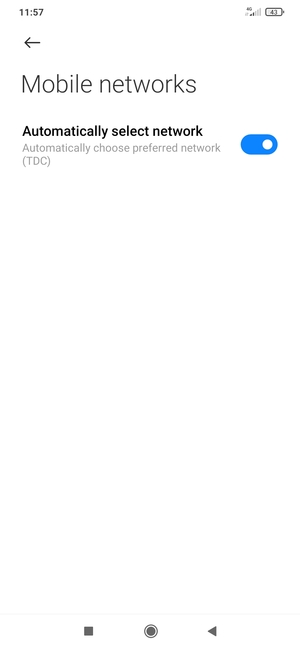 Turn off Select network automatically