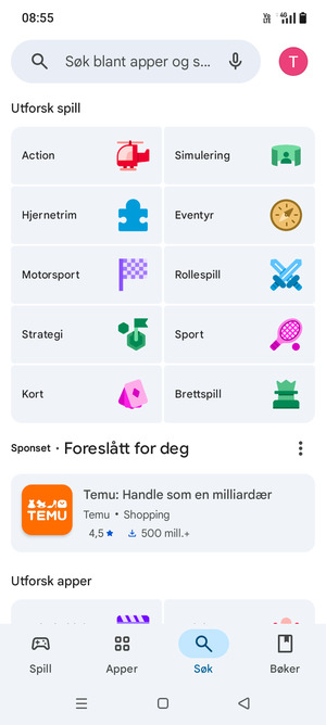 Velg søkefelt