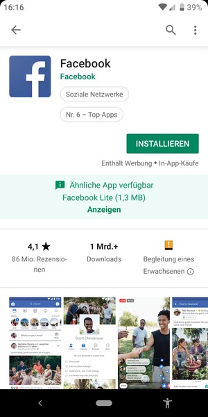 Wählen Sie INSTALLIEREN