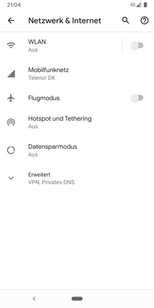Wählen Sie Mobilfunknetz