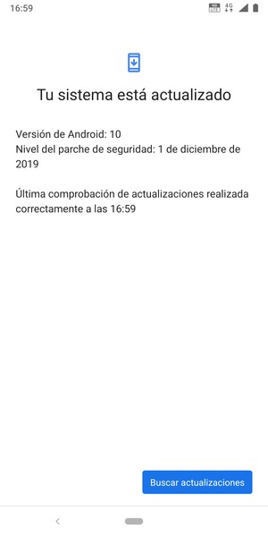 Si su teléfono está actualizado, verá la siguiente pantalla