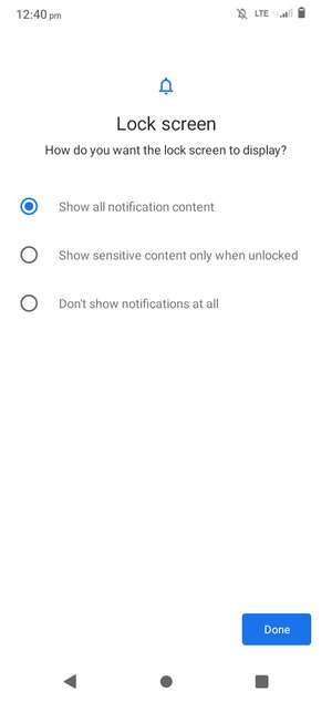 Select your preferred option and select Done