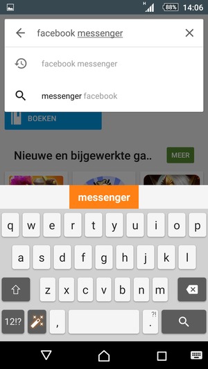 Voer de app-naam in en selecteer Zoek