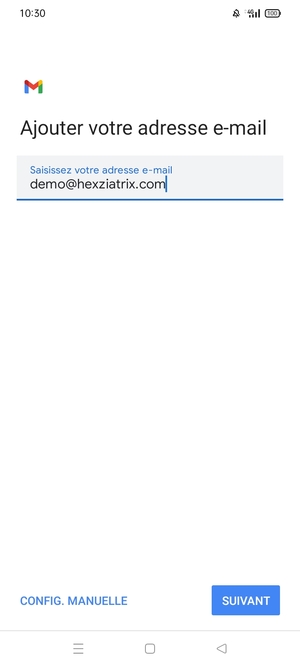 Saisissez votre Adresse e-mail et sélectionnez SUIVANT