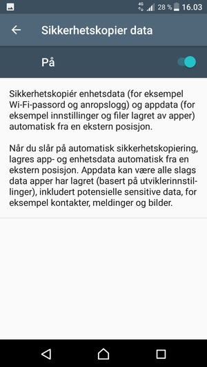 Velg tilbake-knappen