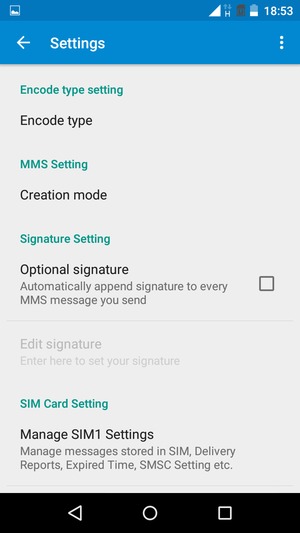 Select Manage SIM1 Settings or Manage SIM2 Settings