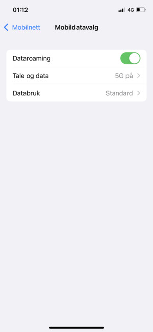 Velg Tale og data