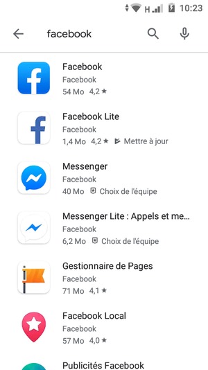 Sélectionnez l'appli