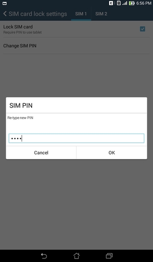 Confirm your new SIM PIN and select OK