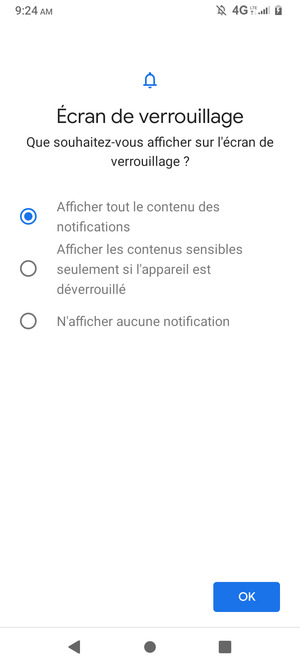 Sélectionnez votre option préférée et sélectionnez OK