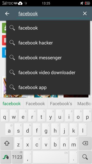 Enter the app name and select Search