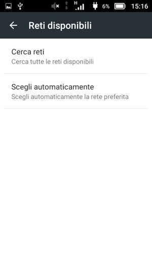 Seleziona Cerca reti