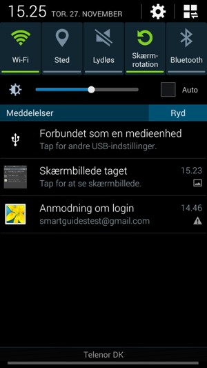 Juster lysstyrken til det ønskede niveau
