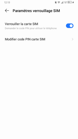 Sélectionnez Modifier code PIN carte SIM