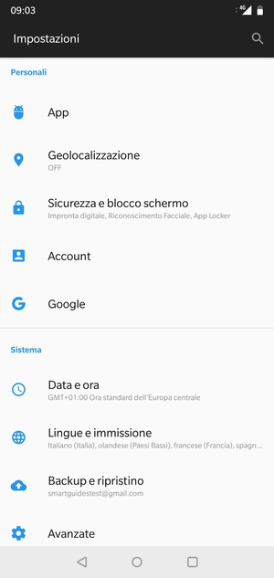 Scorri e seleziona Sicurezza e blocco schermo