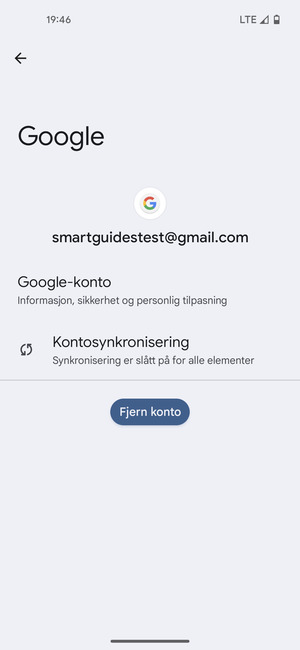 Velg Kontosynkronisering