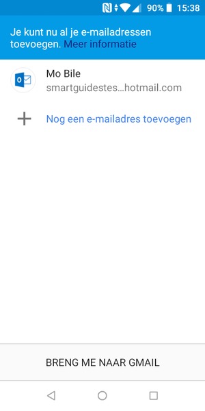 Selecteer BRENG ME NAAR GMAIL