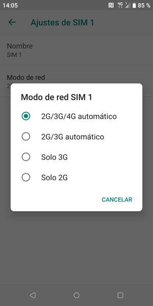 Seleccione la opción deseada