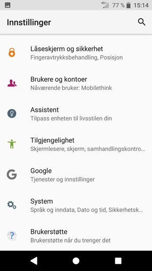 Bla til og velg Låseskjerm og sikkerhet