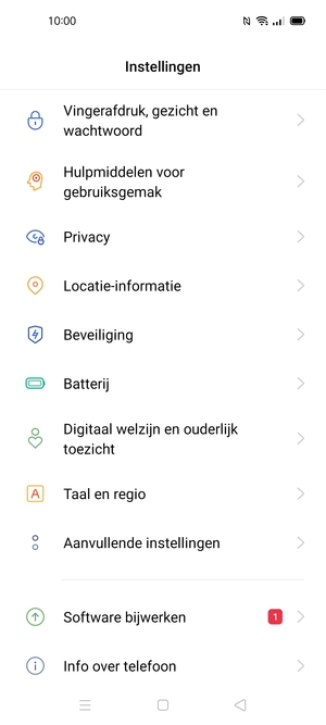Scroll naar en selecteer Beveiliging