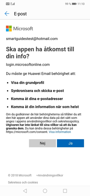 Välj Ja