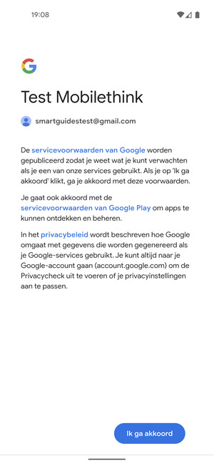 Selecteer Ik ga akkoord