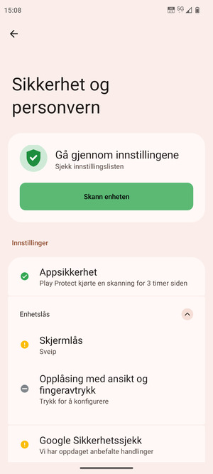 Velg Skjermlås