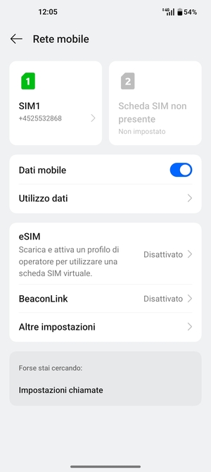 Seleziona eSIM
