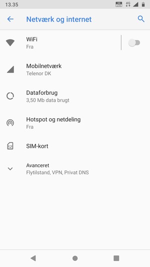 Vælg Mobilnetværk