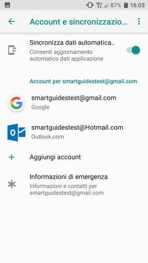 Seleziona il tuo account Google