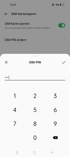 Geben Sie Aktuelle PIN für die SIM-Karte ein und wählen Sie OK