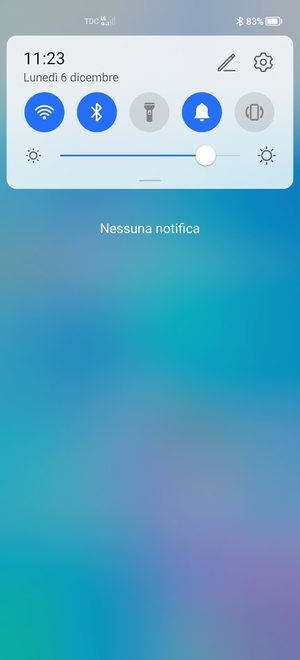 Scorri nuovamente verso il basso il menu in alto
