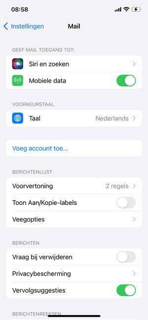 Selecteer Voeg account toe...