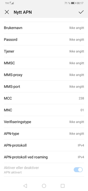 Bla ned og skriv inn MMS-informasjon