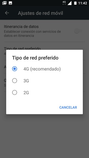 Seleccione la opción deseada