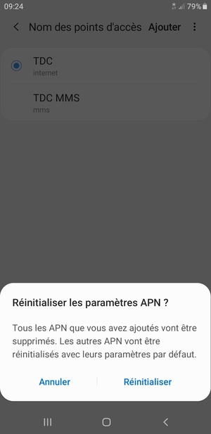 Sélectionnez Réinitialiser