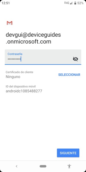 Introduzca su contraseña y seleccione SIGUIENTE