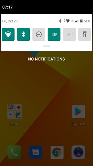 Slide down the top menu again
