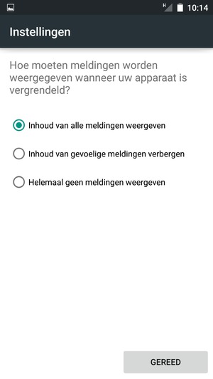 Selecteer uw voorkeursoptie en selecteer GEREED