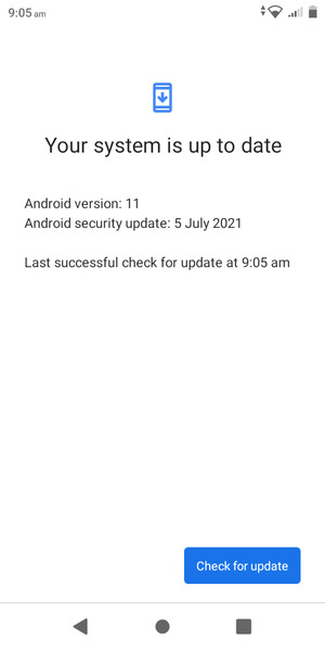 If your phone is up to date, you will see the following screen