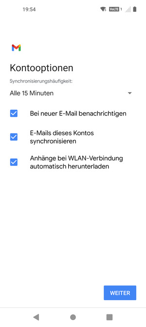 Wählen Sie WEITER