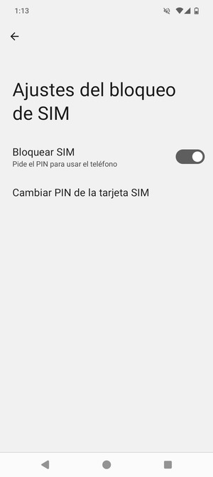 Seleccione Cambiar PIN de la tarjeta SIM