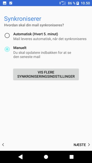 Vælg din foretrukne mulighed og vælg NÆSTE