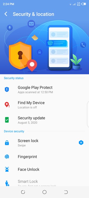 Select Screen lock