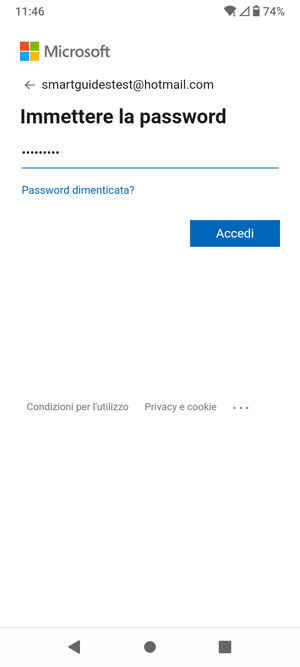 Inserisci la tua password e seleziona Accedi