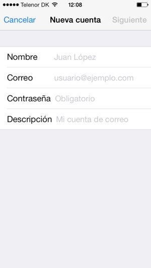Introduzca la información necesaria y seleccione Siguiente